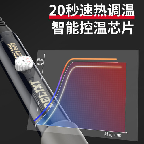 Delixi electric soldering iron household soldering gun knob-type temperature-adjustable electric soldering iron high-power electric soldering pen repair electric soldering iron