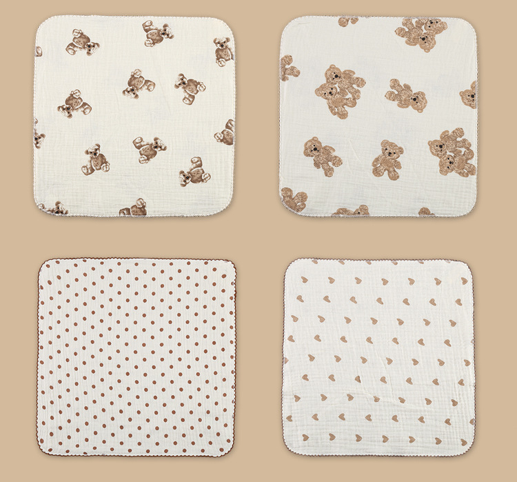 Pastoral Animal Cartoon Gauze Burp Cloths Baby Accessories display picture 2