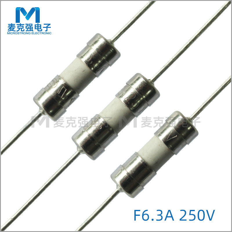 双帽陶瓷保险丝3.6*10mm快断F6.3A/250V带引线电流保险管3*10