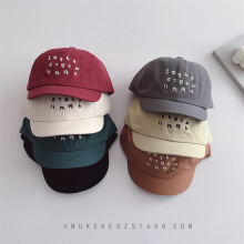 日系个性儿童短檐鸭舌帽子 洋气男女童时尚街拍休闲遮阳帽棒球帽