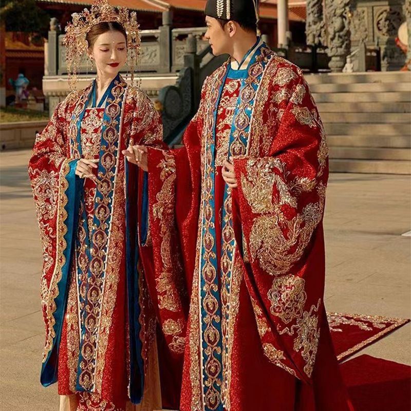 【鎮店之寶】明制婚服2024年新款蟒袍套裝全套國風中式漢服婚禮服
