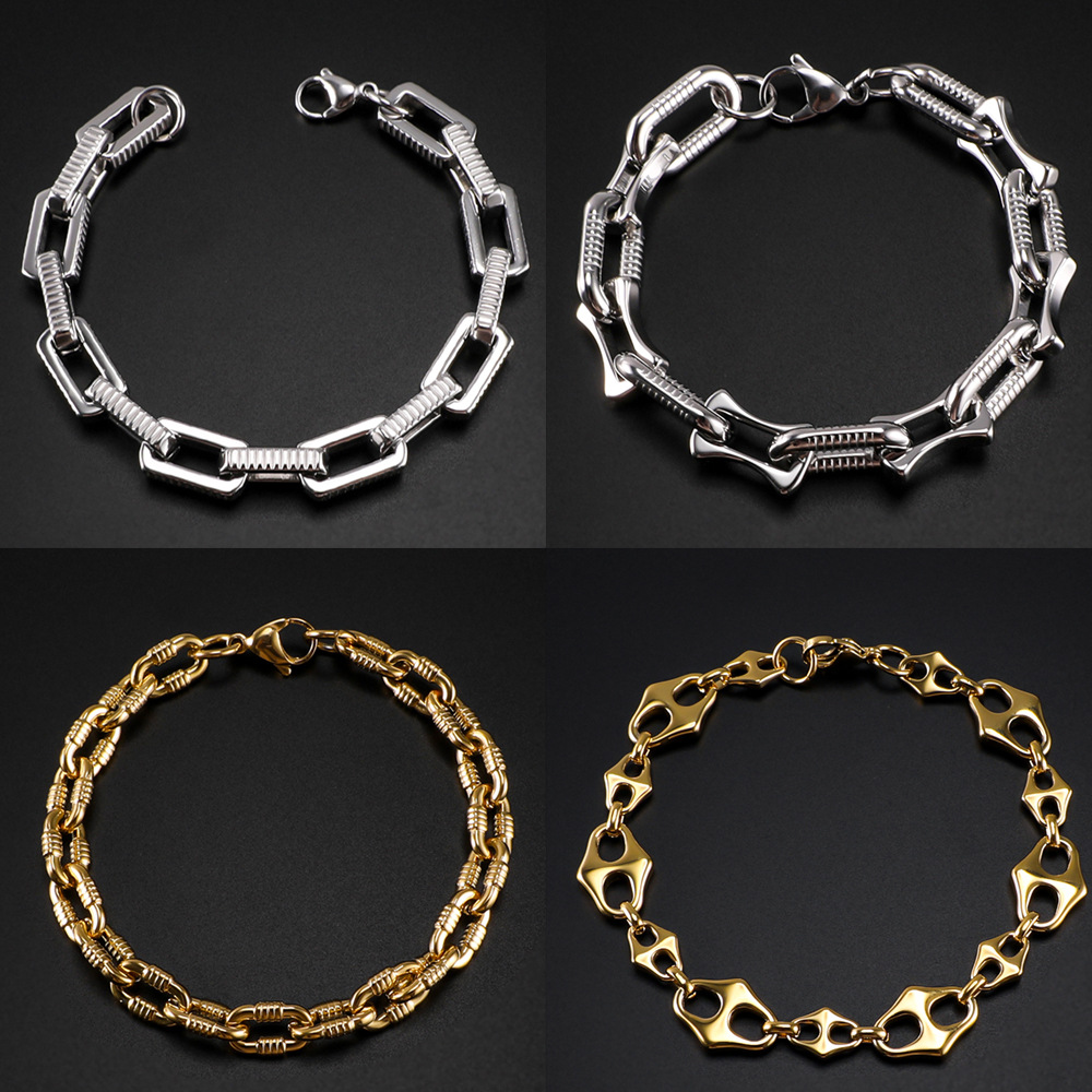 Early Autumn Outfit Men's Fashion Accessories Stainless Steel Bracelet Non-Fading Light Luxury Atmosphere Cool and Handsome Style Factory Direct Sale