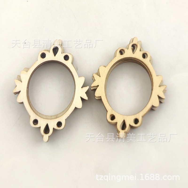 5-6cm3 marcos de fotos huecos colgantes decorativos de piezas de madera 10 piezas cada uno en un paquete, un total de 30 piezas como un juego