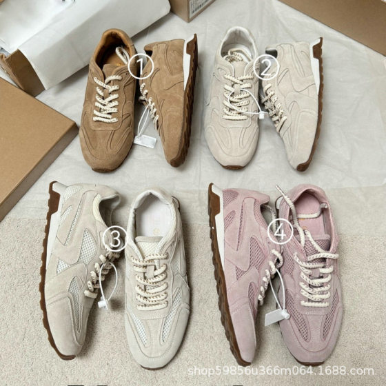 Spring New Lightweight Breathable Forrest Gump Shoes Genuine Leather Age-reducing All-match Sports Casual Shoes Fashion Lace-up German Training Shoes for Women