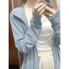 女性のための日焼け止め服 2025 新しい夏のチュールアウターロングルーズアイスシルク日焼け止め服日焼け止めジャケット薄い
