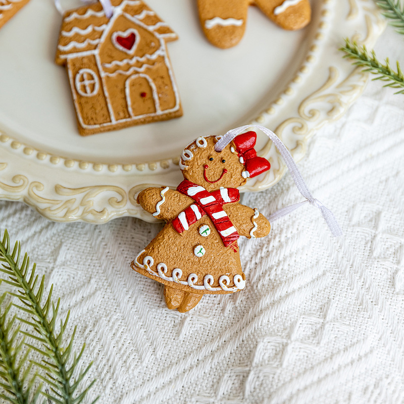 ホット販売クリスマスジンジャーブレッドマンペンダントかわいいジンジャーブレッドガールボーイジンジャーブレッドハウスクリスマスツリーデコレーションペンダント|undefined