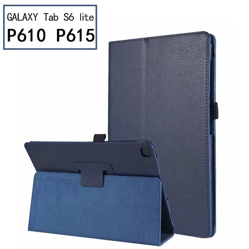 For Samsung Tab S6 lite 10.4 flat leather case SM-P610/P615 bracket protective case