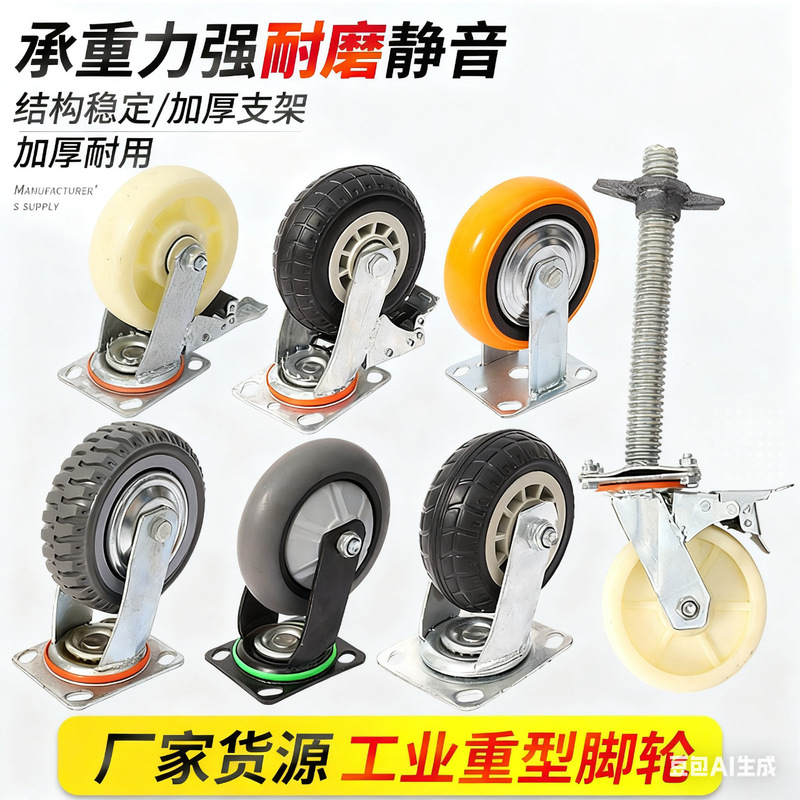 Professional Choice 6-Inch Swivel Caster Wheel Flatbed Trailer Wheel 5inch Load-Bearing Transport Swivel Caster Wheel Pulley