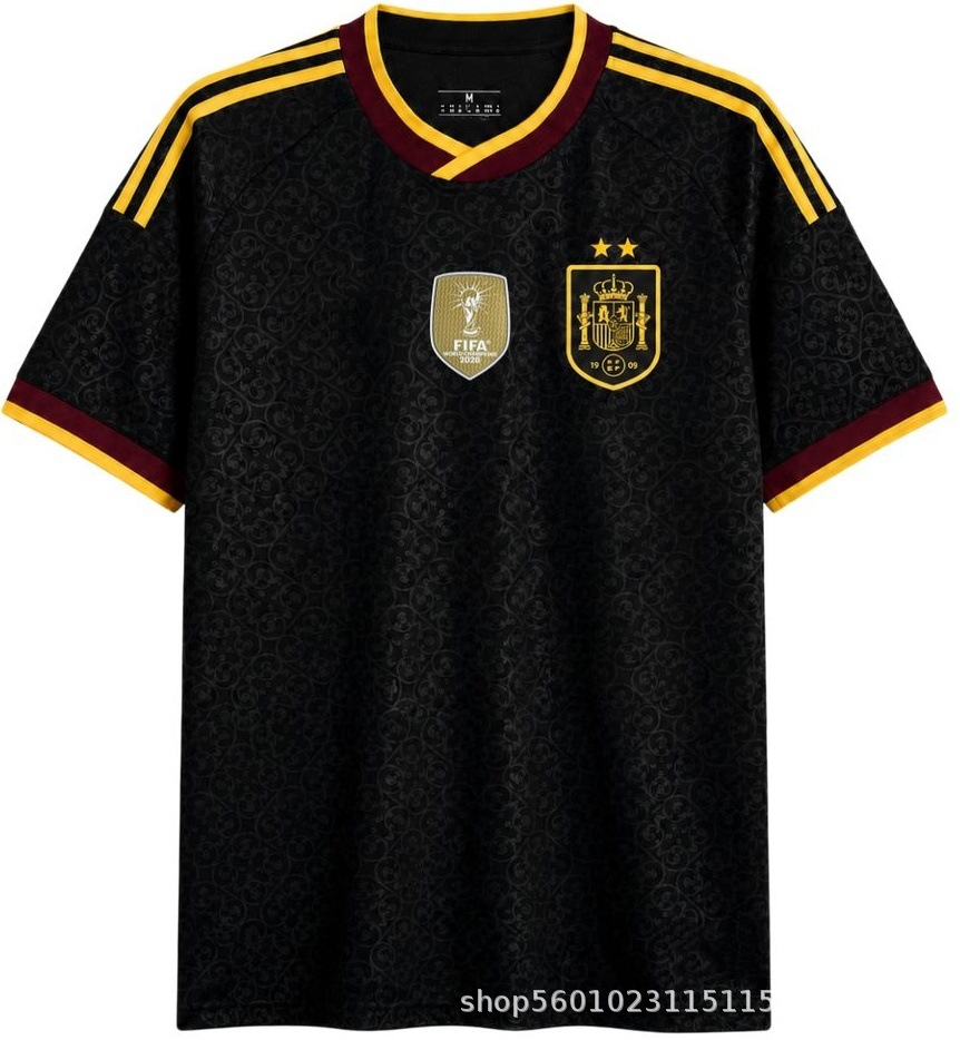 2026西班牙二客黑色俩星胸前杯 / S码