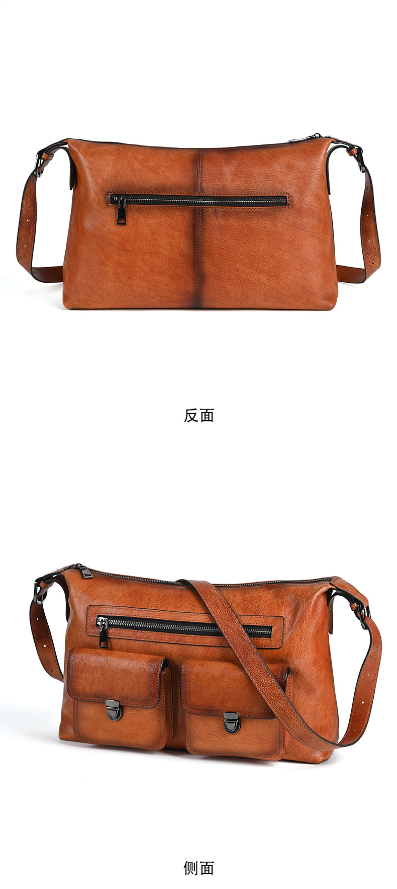 Túi tote da bò dung tích lớn đeo chéo cổ điển nữ — Màu nâu cổ điển, Cà phê cổ điển, Màu đen cổ điển chi tiết 14