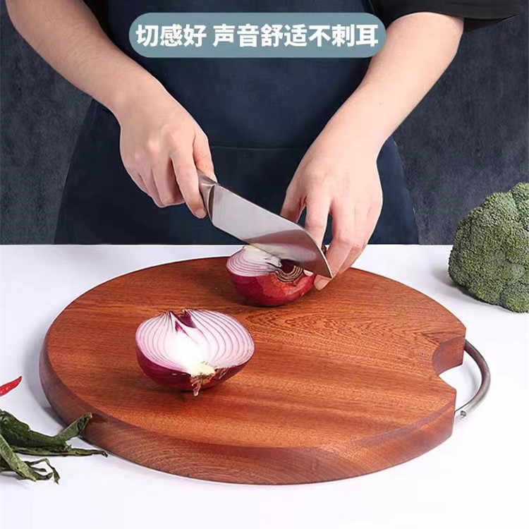 实木木砧板菜板厨房家用粘板实木圆切菜板案板正宗蚬木占板定