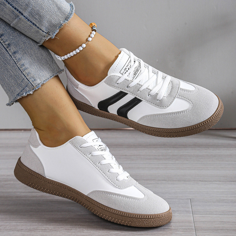 Women's Foreign Trade Training Shoes 2025 Spring and Autumn New Flat Versatile White Breathable Sports Casual Sneakers with Soft Soles