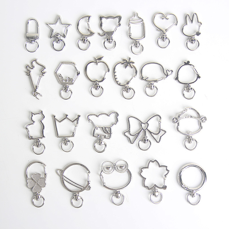Cat God of Wealth Peach Heart with Ring Metal Keychain DIY Handmade Material Jewelry Bag Hanging Mobile Phone Chain Keychain Accessories