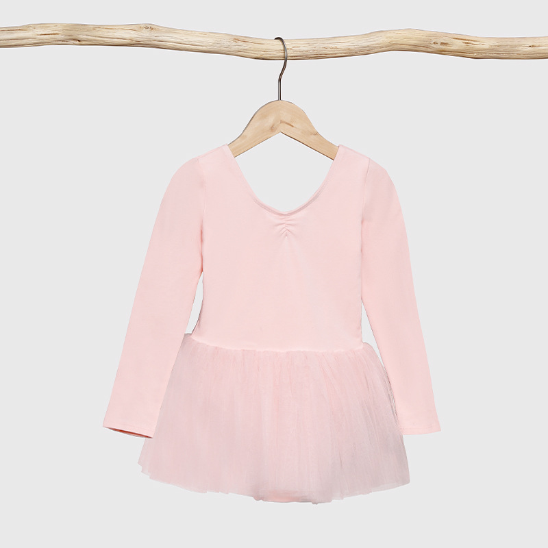 Ropa de baile para niños, ejercicios de ballet para niñas, falda de baile, primavera y otoño, ropa de actuación de baile de jardín de infantes de manga larga