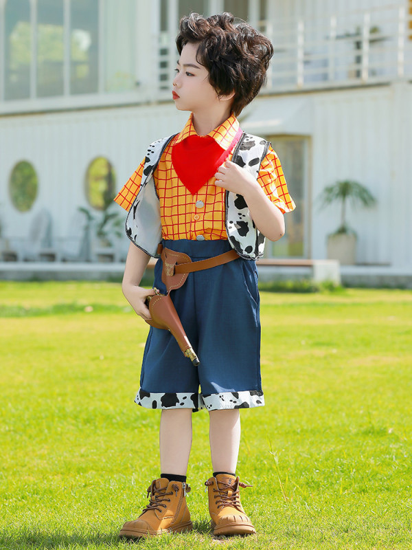 女童胡迪套装户外迪克牛仔胡迪连衣裙六一表演服儿童演出公主裙|undefined