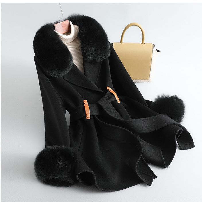 Women's Clothing Autumn And Winter New Style Fox Fur Collar Gao Rui Double Faced Cashmere Coat Women's Medium And Long Wool Double Faced Wool Coat_voghion.com