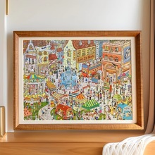 实木拼图框1000片相框挂墙500装裱大画框300金属定制2000片4K开8K