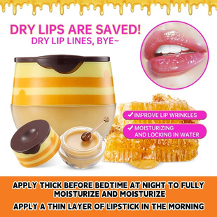 Bee Lip Mask Moisturizes and Warms, Reduces Lip Lines, Prevents Dryness and Cracking, Exfoliates Dead Skin, Repairs and Cares for Lips, Moisturizing Lip Balm