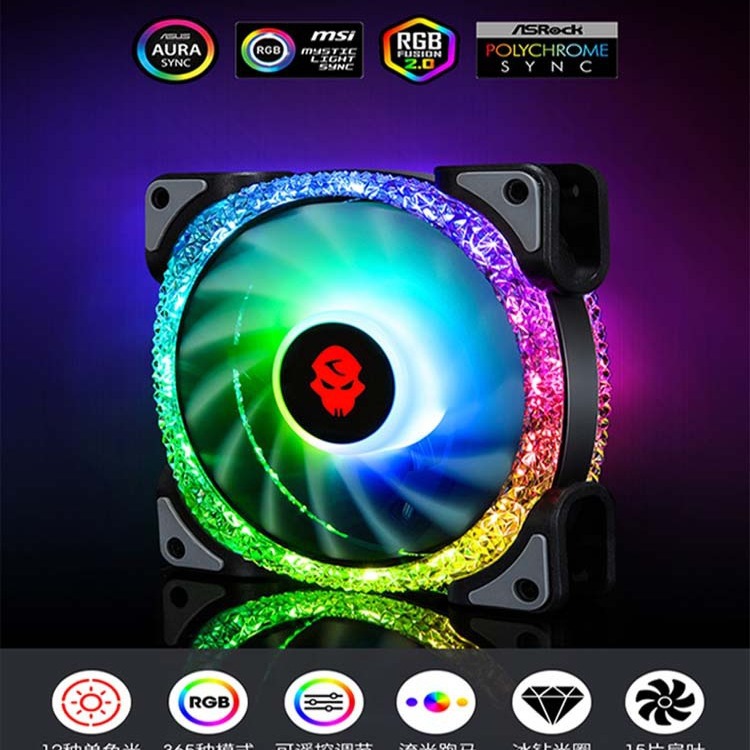 wholesale computer Chassis Fan Diamond Fan support SG synchronization Discoloration remote control Discoloration Fan DiamondMax