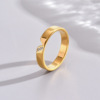 Accessory with letters stainless steel, fashionable jewelry, ring, Korean style, simple and elegant design