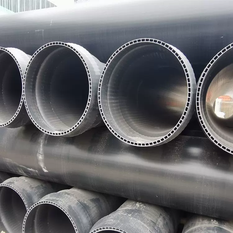 PVC-U双层轴向中空壁管 市政用排水管 排污管 井筒管轴向中空壁管