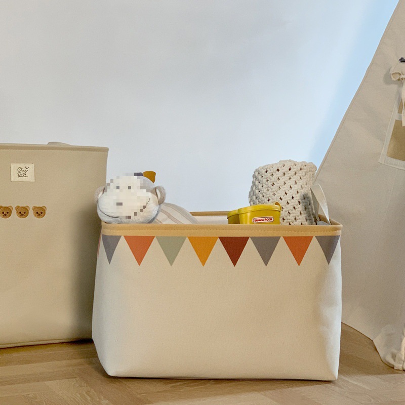 Fabric Canvas Storage Box with Drawstring, Children's Toy Wardrobe, Clothes Storage Box, Portable Home Dormitory Storage Bucket