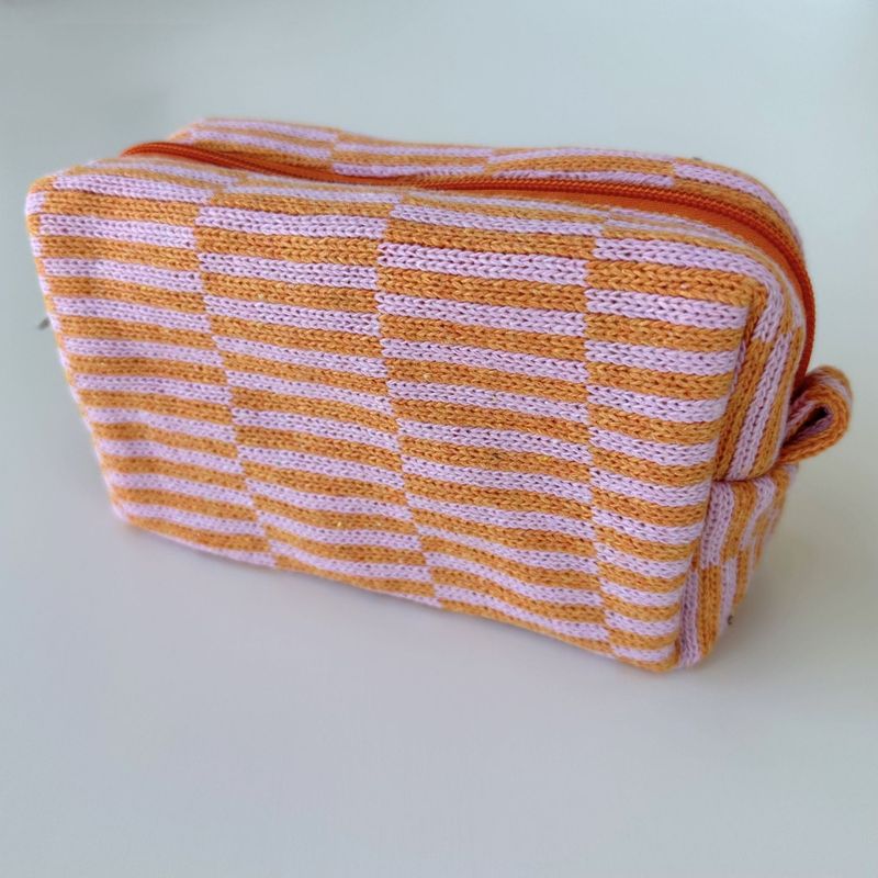 Etsy個性化刺繍メリヤス化粧バッグストライプ棋盤格収納袋ペン袋携帯色合わせ収納バッグ|undefined