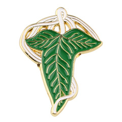 綠色葉子胸針徽章服裝背包飾品配飾別針跨境外貿熱銷滴油胸章合金