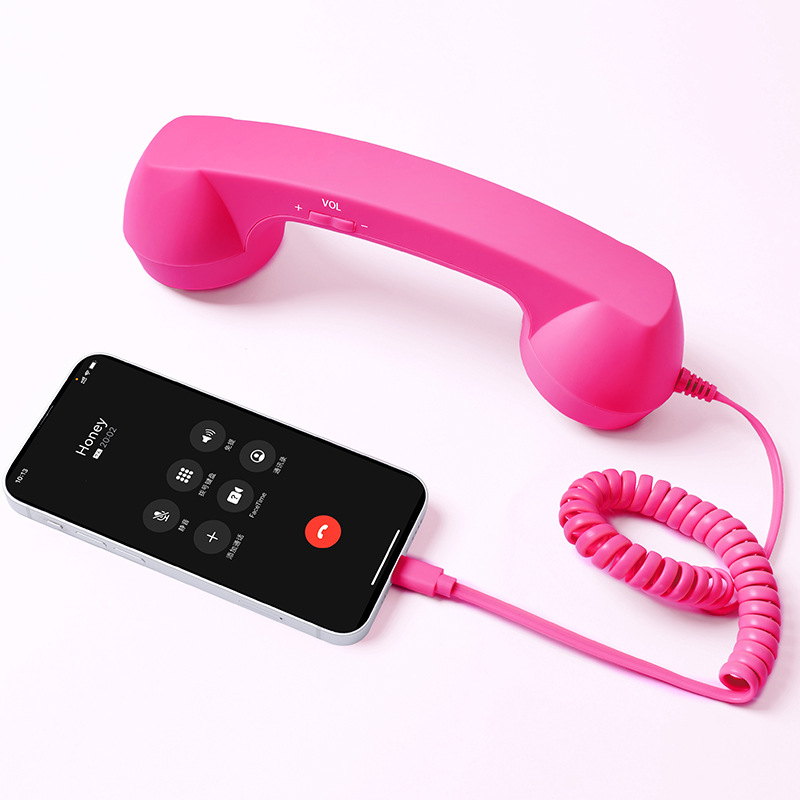 Inventario en línea popularidad de la niña corazón retró teléfono móvil auricular estudiante extraño ajuste de volumen micrófono auricular creativo teléfono image 15
