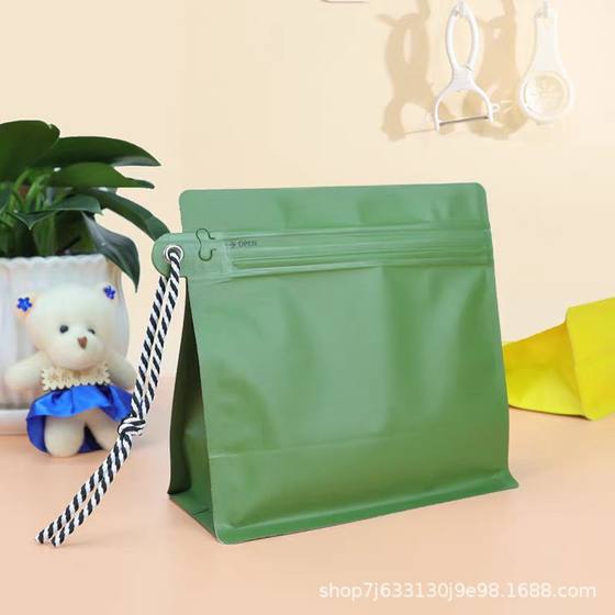 Coffee Packaging Bag Lanyard Rubik's Cube Eight Side Seal Zipper Aluminum Foil Valve Coffee Bean Tea Packaging Bag Offer in stock