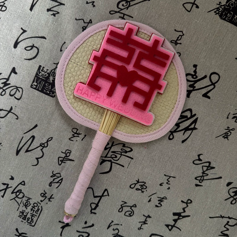 Интернет-знаменитость любовь хлопковая палочка вентилятор ин Xiaohongshu летний текст смешной вентилятор сестры набор милый круглый вентилятор развевание руки