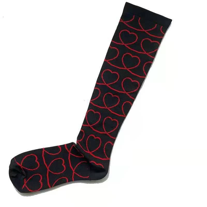 Compression Running Socks, Unisex Jacquard Knee-High Socks, Multiple Patterns, S/M & L/XL