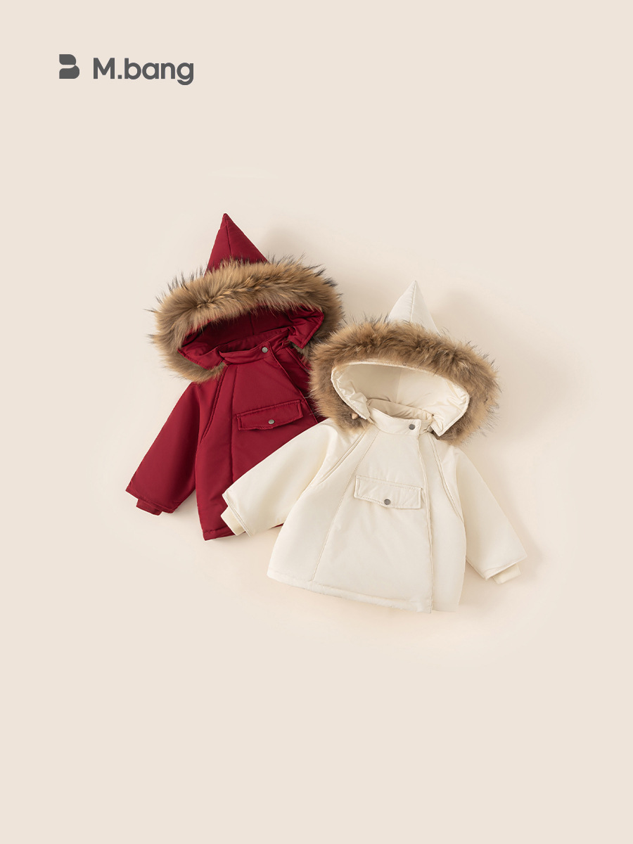 Babycity chaqueta acolchada de algodón para niños abrigo de estrella con capucha para niñas estilo coreano chaqueta acolchada de algodón engrosada estilo occidental DY23192