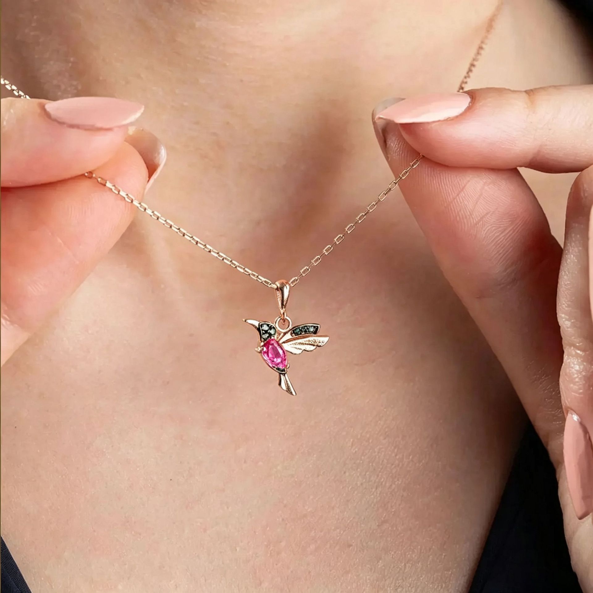 Pendientes de Venta caliente transfronteriza al por mayor rojo mezclado de circonio alas pendientes de pájaro oreja línea colibrí personalidad animal image 12