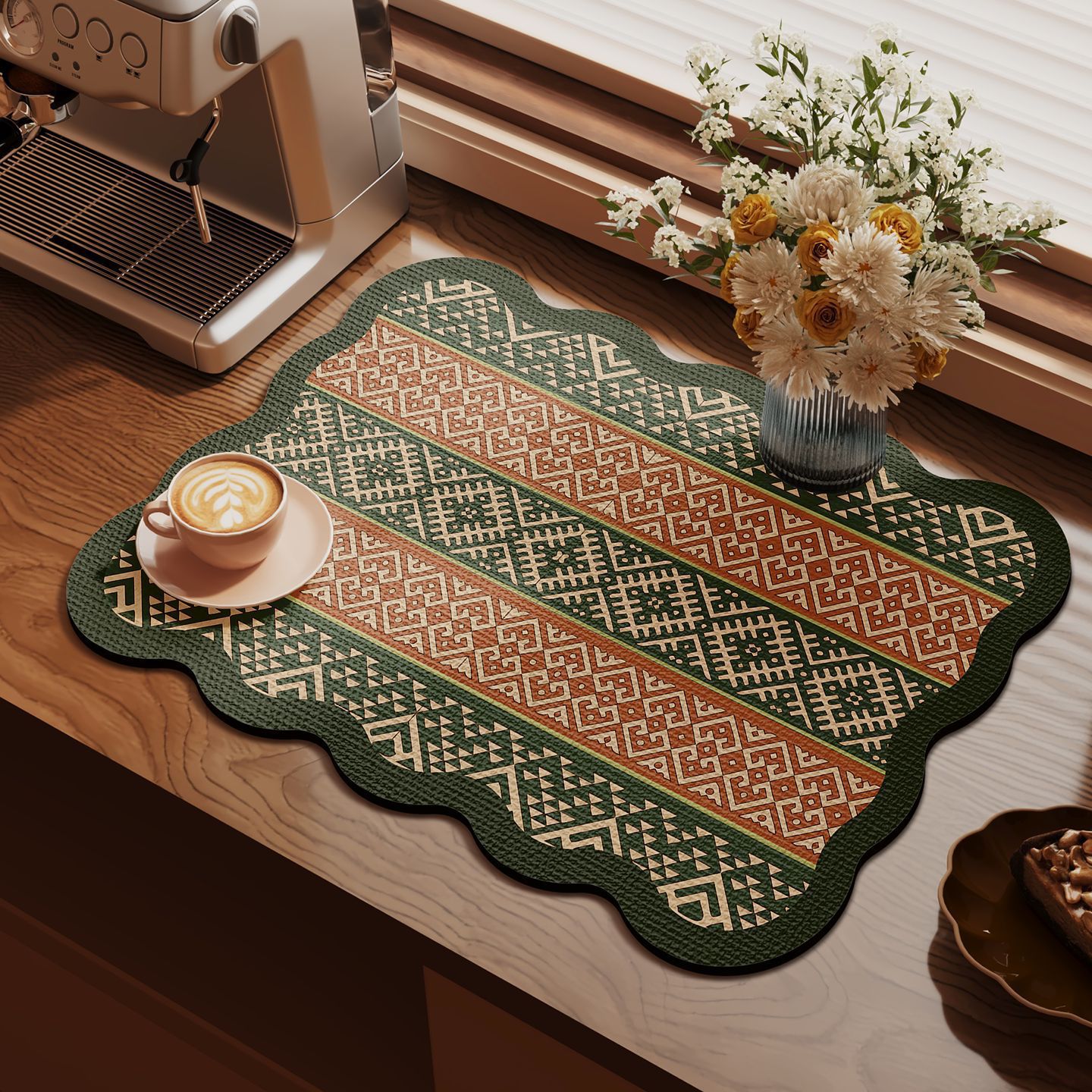 Cocina retro cojín de drenaje cojín antideslizante mesa de comedor cojín de aislamiento térmico resistente al desgaste cojín de barro de diatomas de absorción de agua de secado rápido