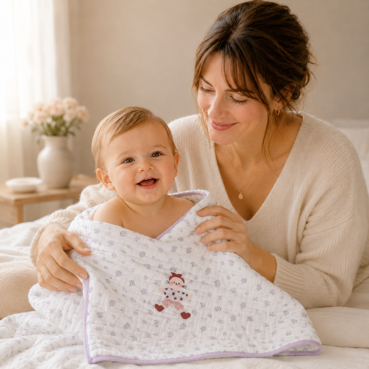 Cotton gauze bath towel for new born