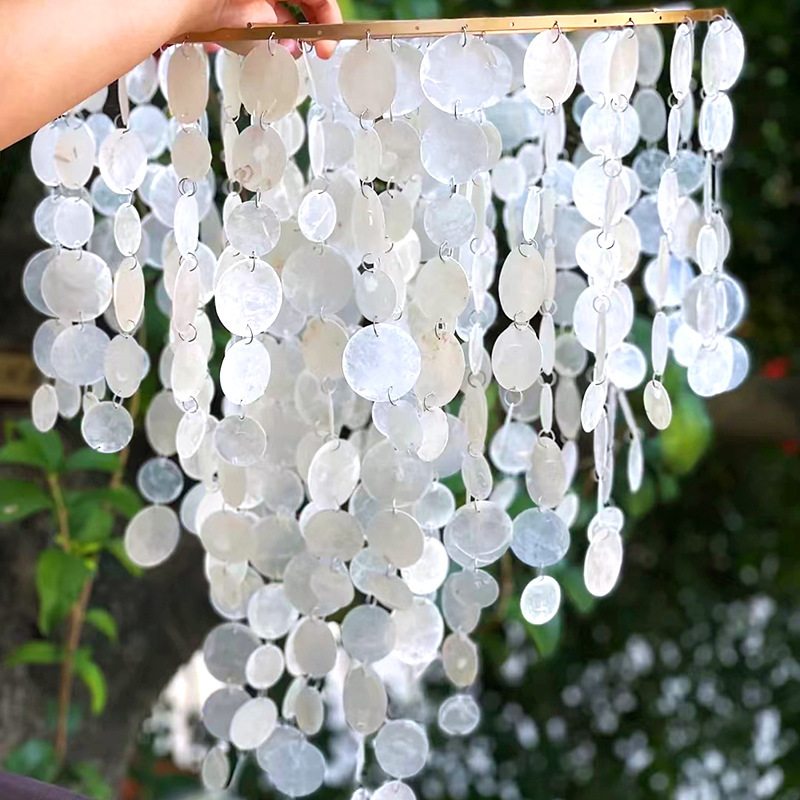 Propósitos de boda conchas, piezas de mica, piezas de decoración de campo, piezas de campana de viento, piezas de mica conchas naturales