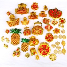 金色新年热销喜庆元宝福袋凤梨小配件DIY手工挂饰结婚搬家装饰品
