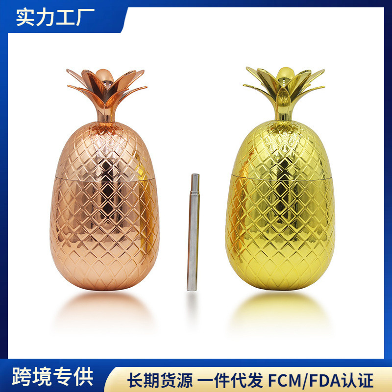 450mL taza de plástico Cóctel piña fruta fresa limón paja Copa Copas de cóctel