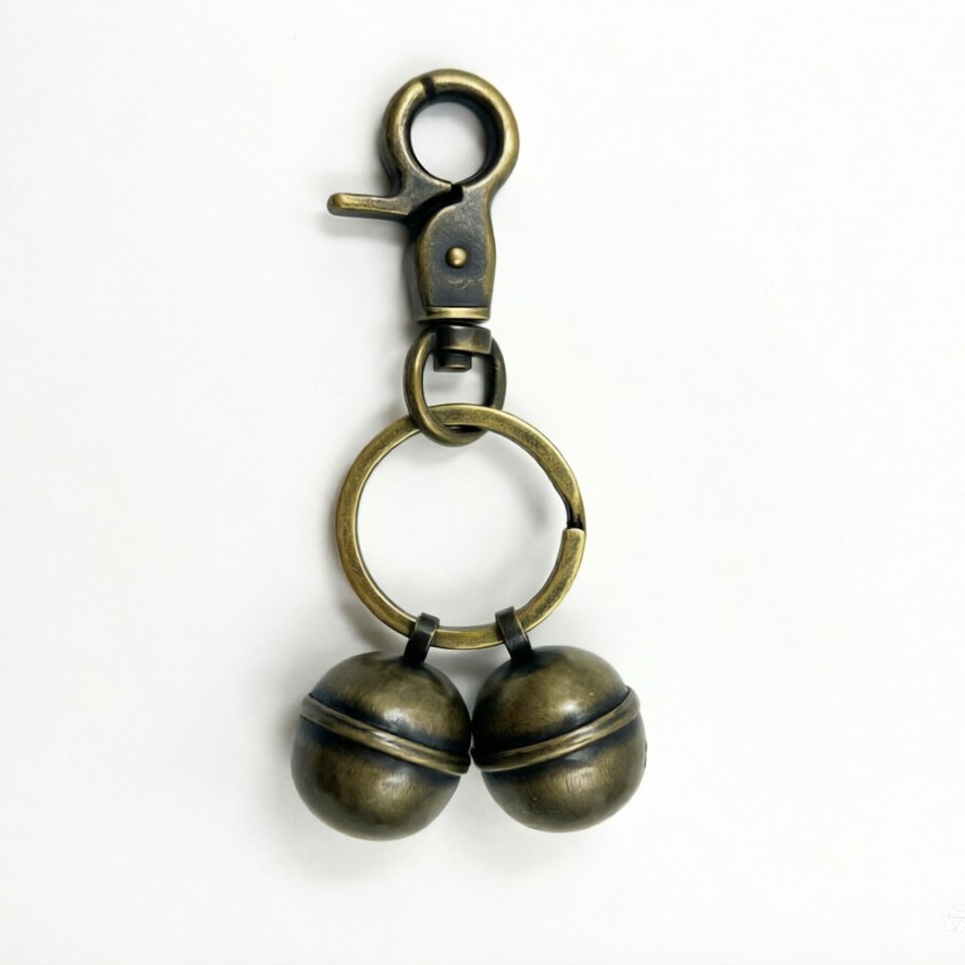 Campana de cobre transfronteriza para perros y gatos, campana para mascotas, nítida, diy, hebilla para perros, llavero, colgante de campana, pequeño colgante