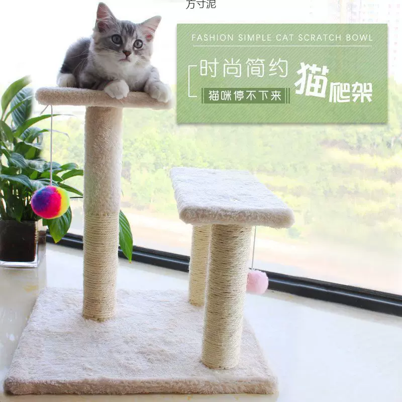 小型猫爬架四季通用猫咪跳台抓柱通天柱沙发猫窝猫架猫抓板亚马逊