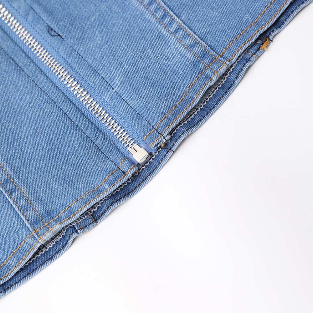 Women's Retro Denim Splicing Hoodie And Trousers Two Piece Set_voghion.com