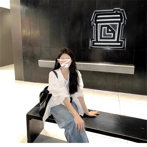 Elegant White Women's Shirt 2025 Spring and Autumn Season High-End Sun Protection Top Casual Long-Sleeve Top