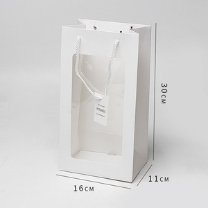 Bolsa de regalo de ventana de celebridad en línea bolsa de embalaje de flor floral caja portátil transparente caja de ventana de regalo rectangular image 9