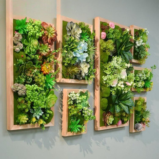 Artificial Succulent Green Plant Decorative Frame Nordic Plant Wall Hanging Wall Decoration Three-Dimensional Wall-Mounted Green Plant Background