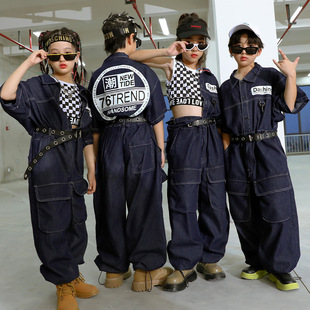 Children's Hip-hop Hip-hop One-piece Work Clothing Performance Clothing Kidsren's hiphop Boys' Trendy Clothing Girls' Clothing Jazz Dance Clothing