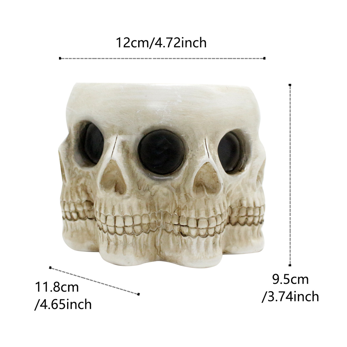 Multi-faceted Skull Resin Fleshy Flower Pot Green Plant Flower Pot Personalized Creative Ghost Head Flower Pot Halloween Candy Bowl