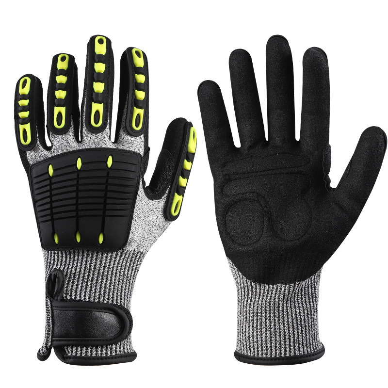 Guantes anticolisión y anticortes de cinco grados HPPE anti-corte, anti-racabo, anti-punchado, anti-choque, anti-impacto, anti-cortes