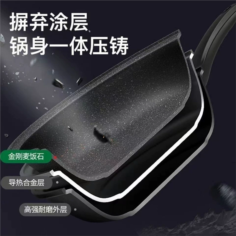 Кастрюля Mai Fanshi без покрытия, антипригарная, многофункционная для жарки, бездымная, подходит для индукции и газа, универсальная пароварка для кухни