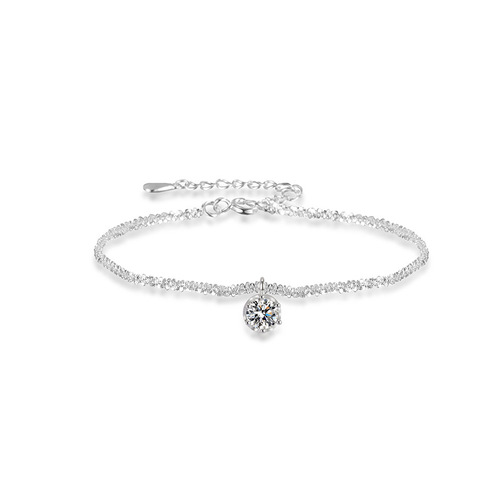 Korean INS niche 925 sterling silver bracelet moon splashing galaxy colorful zircon super flash temperament sparkling bracelet for women